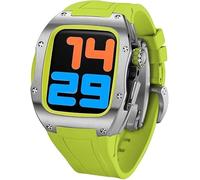 Schik 44 mm de 45 mm Caja de reloj de titanio Sport Rubber Band, para Ultra 8 7 6 5 4 SE Serie Reemplazo, correas deportivas RM RM Case Bisel Mod Kit Accesorios (Color: E, Tamaño: 45 mm)