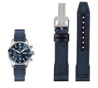 SCHIK Correa de reloj de cuero de nailon de 20 mm, 21 mm, 22 mm, apta para IWC Le Petit Prince Big Pilot IW3777, correa de lona deportiva negra, 20mm, Ágata