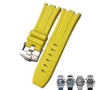 SCHIK Correa de reloj de resina Natural, caucho fluorado, 28mm, repuesto para Audemars Royal Oak Piguet Offshore para correa de reloj AP(Yellow,30mm)