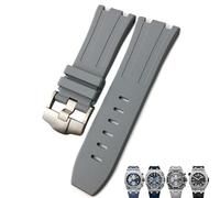 SCHIK Correa de reloj de resina Natural, caucho fluorado, 28mm, repuesto para Audemars Royal Oak Piguet Offshore para correa de reloj AP(Gray,30mm)