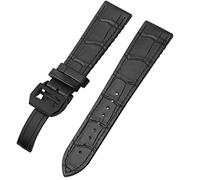 SCHIK Correa de reloj IWC Bertofino Pilot Mark de 20 mm y 22 mm, piel de cocodrilo, suela de goma de silicona, 22mm, Ágata