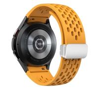 SCHIK Correa de silicona para Samsung Galaxy Watch 7, 6, 5, 4, 40mm, 44mm, 5Pro, 45mm, hebilla magnética, 6 Classic, 43mm, 47mm, pulsera sin espacios(Yellow-S,Watch 4 6 classic)