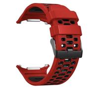 SCHIK Correa de silicona sin espacios para Samsung Galaxy Watch 7 Ultra, pulsera de bucle de 47mm para Galaxy Watch, pulsera Ultra rápida(Red Black)