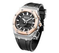 SCHIK GA2100 MOD Kit para GA2110ET-8A Caja de reloj de metal Correa de silicona 316 Acero inoxidable modificado Accesorios Pulsera Bisel Bandas, talla única, Ágata