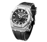 SCHIK GA2100 MOD Kit para GA2110ET-8A Caja de reloj de metal Correa de silicona 316 Acero inoxidable modificado Accesorios Pulsera Bisel Bandas, talla única, Ágata