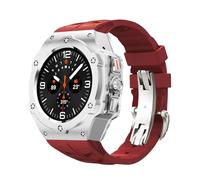 SCHIK Kit de modificación de aleación para Samsung Galaxy Watch 7 Ultra 47MM Caja de metal para Galaxy Watch 7 Ultra Fluororubber Strap Diy Mod Kit Correas de reloj(Ti-R)