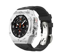 SCHIK Kit de modificación de aleación para Samsung Galaxy Watch 7 Ultra 47MM Caja de metal para Galaxy Watch 7 Ultra Fluororubber Strap Diy Mod Kit Correas de reloj(Ti-B)