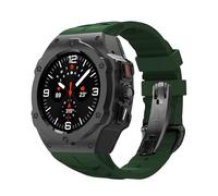 SCHIK Kit de modificación de aleación para Samsung Galaxy Watch 7 Ultra 47MM Caja de metal para Galaxy Watch 7 Ultra Fluororubber Strap Diy Mod Kit Correas de reloj(B-Gr)