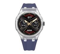 SCHIK Kit de modificación de banda de caja de glaciar transparente para HUAWEI GT Cyber Watch pulsera de silicona para GT Cyber correas deportivas de goma(Dark blue)