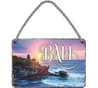 schilderkreis24 - Cartel de chapa "Bali" Isla Mar, destino de excursiones, decoración para vacaciones, viajes, paisaje, placa de metal, retro, para puerta, cumpleaños, Navidad, 18 x 12 cm