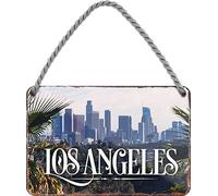 schilderkreis24 - Cartel de chapa "Los Ángeles" Ciudad California decorativo cartel de vacaciones viajes paisaje metal cartel retro puerta cumpleaños Navidad 18 x 12 cm