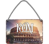 schilderkreis24 - Cartel de chapa "Roma" Italia decorativo para vacaciones, viajes, paisaje, placa de metal, retro, para puerta, cumpleaños, Navidad, 18 x 12 cm