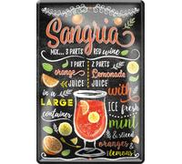 schilderkreis24 - Cartel decorativo de metal para todos los mostradores de bar o pub, regalo de cumpleaños o Navidad, 20 x 30 cm (Sangria)