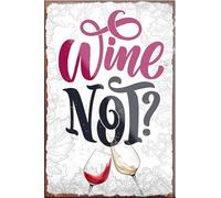 schilderkreis24 - Divertido imán con texto en inglés "Wine Not?" decorativo imán para nevera, idea de regalo, bodega, bodega, bodega, vino, hojas de vino, 9 x 6 cm