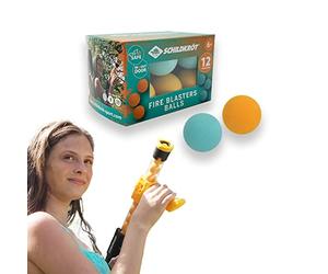 Schildkröt | 12 Bolas de Repuesto para Fire Blaster | Espuma EVA Segura | Ø 2,7 cm | 6 Naranja + 6 Azul | Compatible con Pistolas de Aire