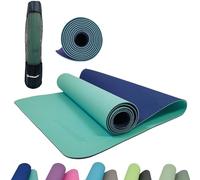 Schildkröt Fitness Esterilla de Yoga para Ejercicios, 4mm, en Estuche, Azul marino/Menta, 960067