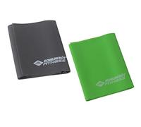 Schildkröt Fitness Bands - Set de 2 Bandas de Resistencia 200 × 15 cm | Libre de látex | Nivel Suave (Verde) y Medio (Antracita) | Entrenamiento Fuerza y rehabilitación