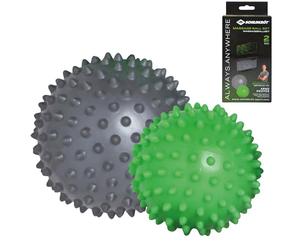 Schildkröt Fitness Set de 2 Pelotas de Masaje Spiky | Diámetros de 7 cm (Suave) y 9 cm (Dura) | Estimulación Sensorial y Rehabilitación | Multicolor