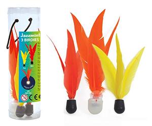 Schildkröt Jazzminton Birdies | Pack de 3 Volantes de Repuesto | Incluye 1 Volante LED para Jugar de Noche | Gran Estabilidad de Vuelo y Rebote | Apto para Interiores y Exteriores
