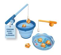 Schildkröt® Fishing Game Set, Juego de Pesca Magnético, para Interiores y Exteriores, Caña de Pescar Telescópica, Cubo Plegable de 3 Litros, Sin BPA