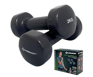 Schildkröt Mancuernas de Vinilo 2 x 1 kg | Pesas Fitness Antideslizantes para Entrenamiento en Casa, Rehabilitación o Yoga | Superficie Suave y Resistente