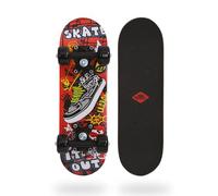 Schildkröt Mini Skateboard 17" | Tabla de Madera para Niños a Partir de 4 Años | Diseño Multicolor Divertido | 43x13 cm | Ruedas de Plástico con Rodamientos | Antideslizante y Ligero