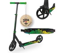 Schildkröt City Scooter Street Artist 2.0, 200 mm, Patinete de Ocio, Aluminio, Plegable, para Niños y Adultos, Calidad Mejorada, Color: Verde/Negro, 510103