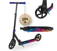 Schildkröt City Scooter Street Artist 2.0, 200 mm, Patinete de Ocio, Aluminio, Plegable, para Niños y Adultos, Calidad Mejorada, Color: Azul/Negro, 510104