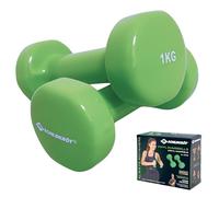 Schildkröt Set de 2 Mancuernas de Vinilo Fitness 1,0 kg, Gris, Verde, 960205
