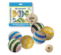 Schildkröt Set de Petanca de Madera, 6 Bolas, Boliche y Bolsa | Pino con certificación FSC, bolas Ø 6 cm y boliche Ø 4 cm, para jardín, parque y playa