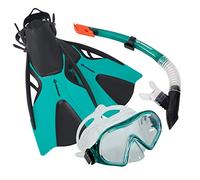 Schildkröt Set de Snorkel Cayman 3 Piezas | Gafas + Tubo + Aletas Ajustables 37-42 | Silicona Ajuste Ergonómico y Estanco | Bolsa de Transporte Incluida