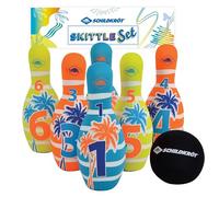 Schildkrot Juego Bowling de Neopreno, 6 Conos (21,5 cm), 1 Bola (Ø9 cm), en un Bolsillo de Malla Resellable