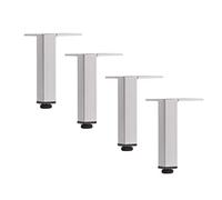 Schildmeyer 133056 Set de 4 Patas para Muebles, Metal, Color Plateado, 13 cm, Altura Regulable, 2,5 x 2,5 x 13 cm