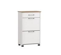 Schildmeyer 154753 Jelda - Zapatero, Blanco Mate/Acabado en Roble rústico, 62 x 34,1 x 102 cm