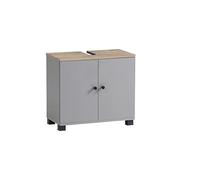 Schildmeyer 157426 Balto - Armario bajo Lavabo, Color Gris Plateado/Acabado en Roble Salvaje 59,8 x 32,6 x 62,4 cm