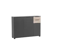 Schildmeyer 701940 Alexa - Zapatero Color Negro Mate/Aspecto de Panel acústico,141,9 x 35,0 x 105,5 cm