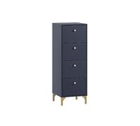 Schildmeyer Alfa 155476 - Cómoda Color Azul Noche/Dorado, 40 x 40 x 116,7 cm