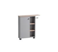 Schildmeyer Balto 157452 - Armario Estrecho, Color Gris Platino/Acabado en Roble Salvaje, 70,7 x 17,0 x 76,8 cm