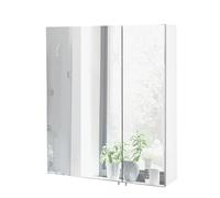 Schildmeyer Basic Mueble con Espejo, de Metal y Cristal, Color Blanco, 60 cm