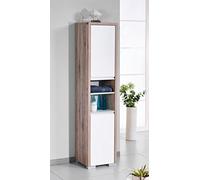Schildmeyer Bello 139685 Mueble Alto, Color Roble Silvestre y Blanco Brillante, 34,5 x 33 x 154,5 cm