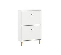 Schildmeyer Bjarne 158671 - Zapatero, Color Blanco Mate, 59,8 x 19,5 x 92,2 cm, Ahorra Espacio Gracias a su Poca Profundidad