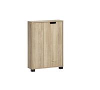 Schildmeyer Emmik 159448 - Aparador Alto, Acabado en Roble Blanco/diseño de Rayas, 59,8 x 19,5 x 85,2 cm