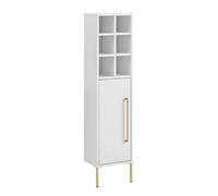 Schildmeyer Gloria 148429 - Aparador Alto, Color Blanco/Dorado, 130,6 x 30,4 x 21,8 cm