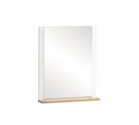 Schildmeyer Jelda 154719 - Espejo, Blanco Mate/Acabado en Roble rústico, 59,6 x 12,3 x 71,1 cm