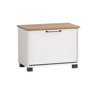 Schildmeyer Jelda 154745 - Zapatero, Blanco Mate/Acabado en Roble rústico, 62 x 34,1 x 47,2 cm