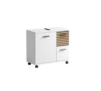 Schildmeyer Katta 158577 - Mueble para Lavabo, Color Blanco Mate/Aspecto de Panel acústico, 65 x 32 x 60 cm