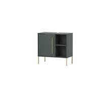 Schildmeyer Kent Mueble para Lavabo, de Materiales a Base de Madera, Color Verde Bosque y Dorado, 65,3 x 33,1 x 63,3 cm