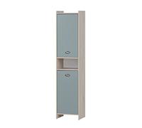 Schildmeyer Lindholm 154382 - Armario Alto, Acabado en Roble Arena/Azul grisáceo, 40,2 x 33 x 176,3 cm