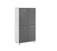 Schildmeyer Lumo 135345 Aparador Alto de Madera procesada, 116,9 x 59,8 x 32,6 cm, Blanco y Gris basalto