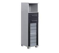 Schildmeyer Niko 113293 - Armario Midi, Color Plateado/Antracita Brillante, 30,3 x 32,6 x 110,5 cm